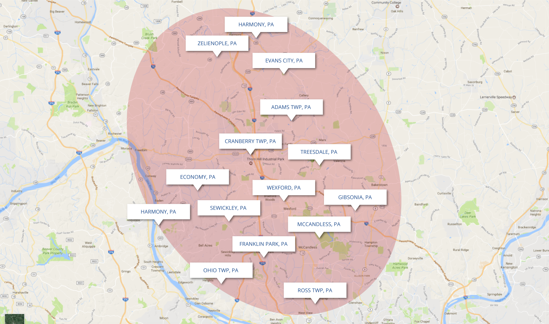 Dimond Climate Systems Coverage Areas