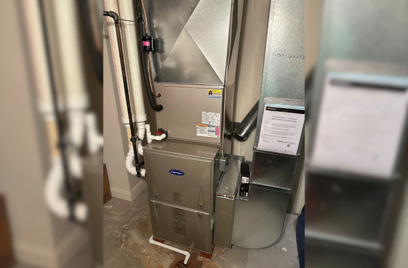 Climate Systems installer upgrading aging furnace in Gibsonia, PA to high-efficiency heating system.