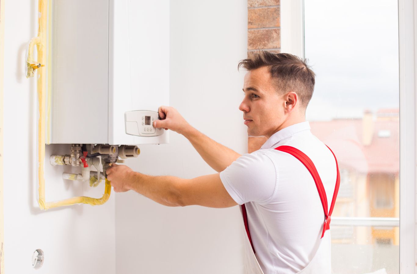 Climate Systems specialist completing boiler installation in Mars, PA ensuring safe venting and efficient heating. Boiler Installation Near Me.