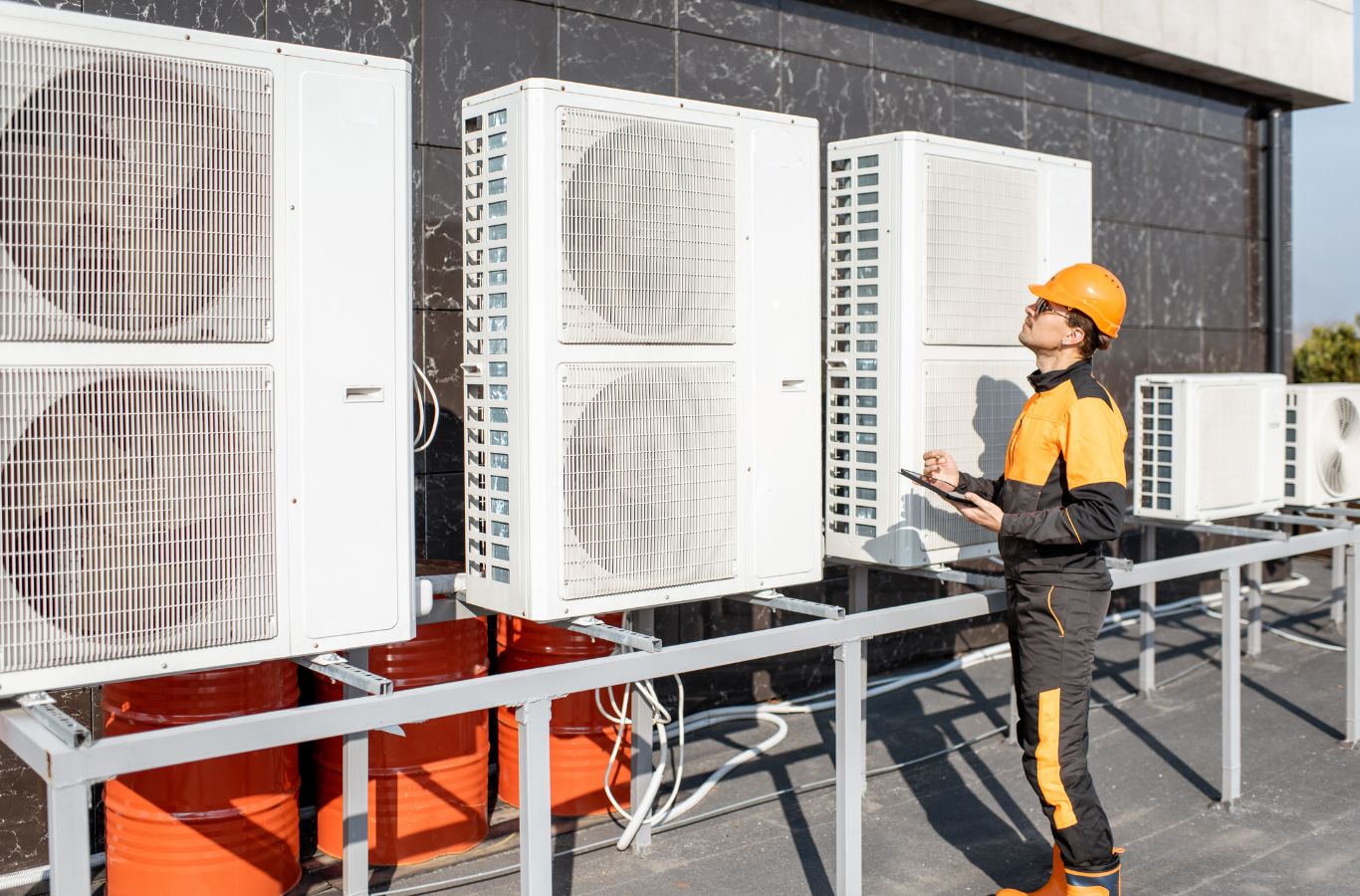 Climate Systems expert installing HVAC equipment in Adams Township, PA. Emergency HVAC Replacement Near Me.